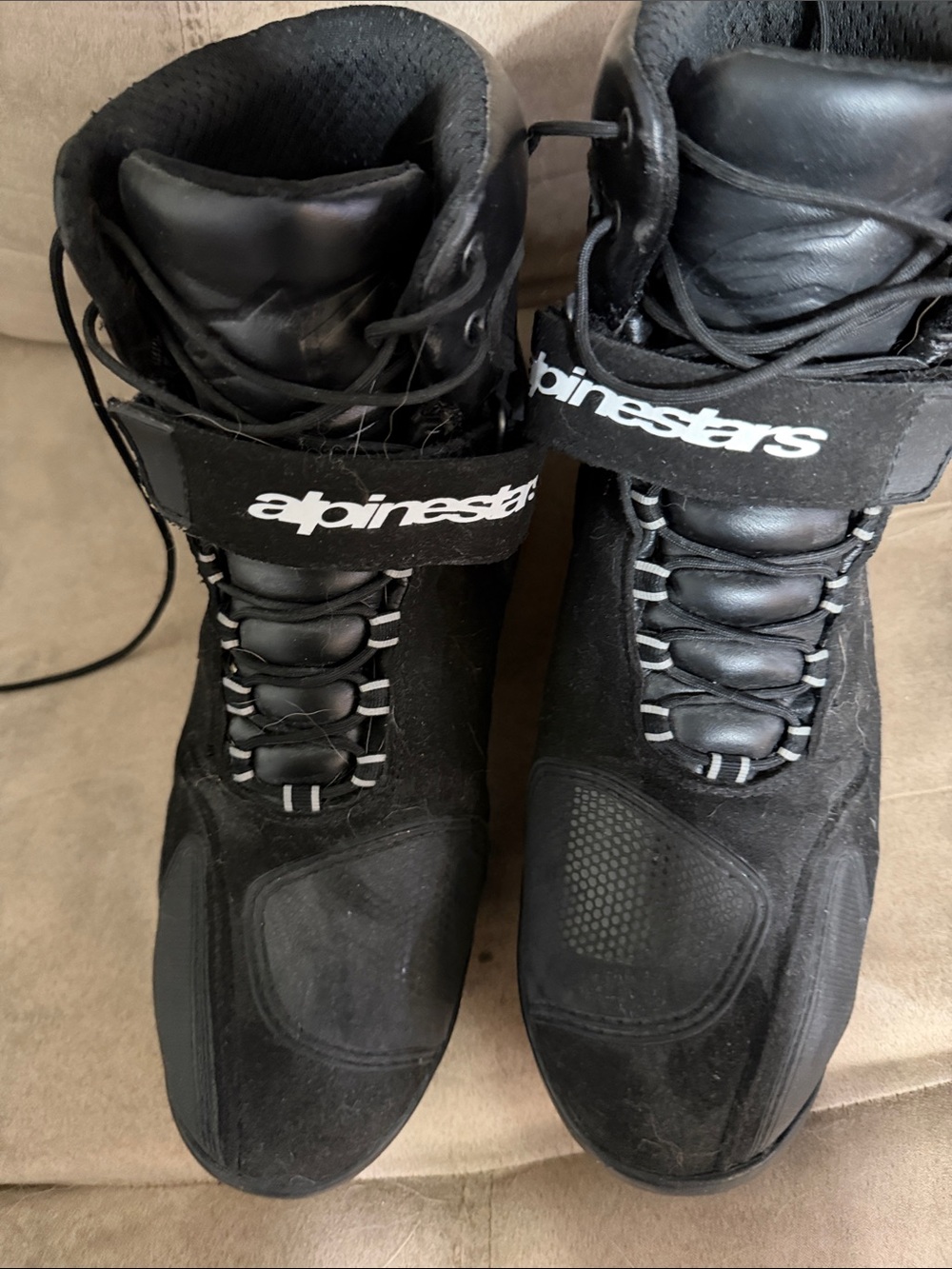 Alpinestars Men's Black High-Top Racing Boots with Logo Strap